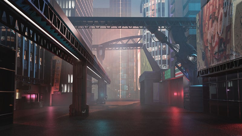 Dystopian cityscape
